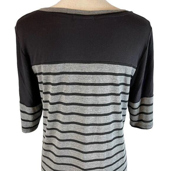 Valerie Bertinelli Short Sleeve Striped Scoop Neck Tee - Picture 5 of 8